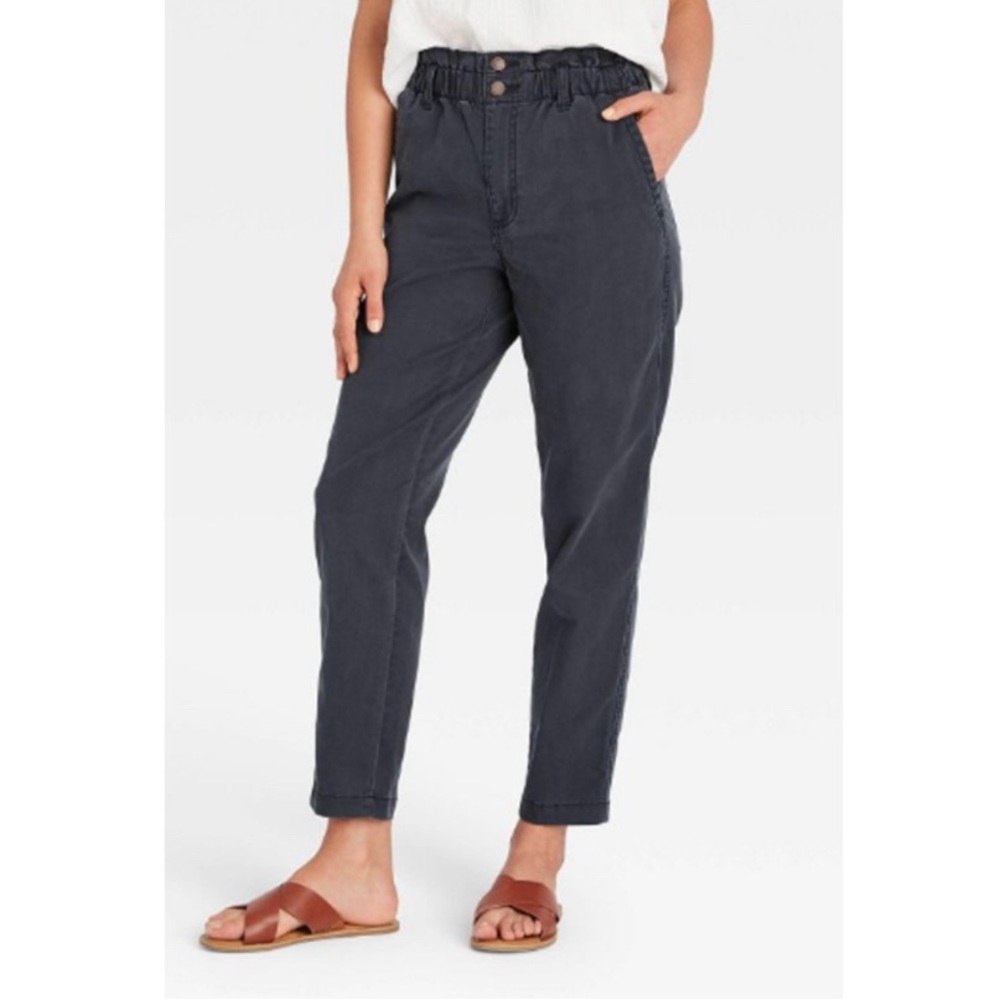 UNIVERSAL THREAD PAPERBAG TROUSER WOMEN 6 Charcoal Pockets Pants